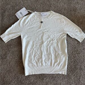 NWT MaxMara Cream Short Sleeve Knit Top